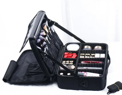 Bolsa de almacenamiento para belleza de mujer PureEdge, con compartimentos para productos de cuidado personal y maquillaje