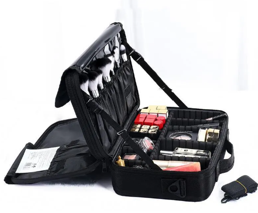 Bolsa de almacenamiento para belleza para mujeres de PureEdge, con compartimentos y cierre resistente para organizar productos de belleza.