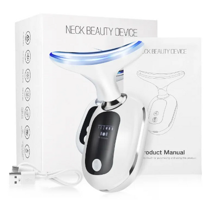 Dispositivo de belleza para cuello PureEdge, herramienta de cuidado facial y de cuello con diseño compacto y elegante.