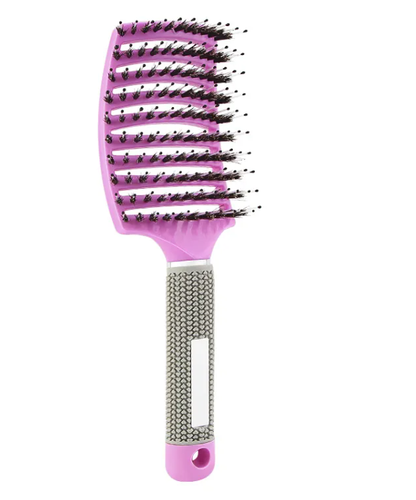 Cepillo para cerdo de nueve hileras PureEdge con cerdas peinadas para cuidado eficiente del animal.