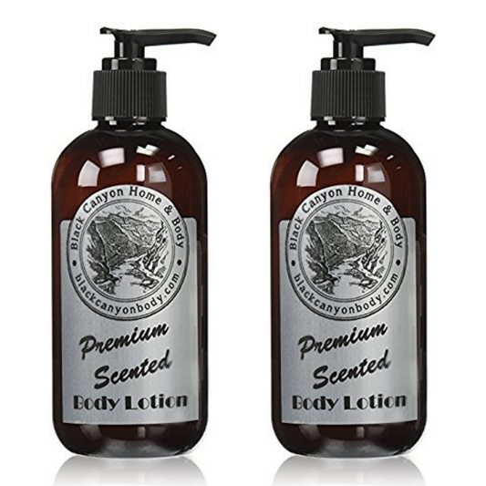 Loción corporal de lujo Black Canyon Cherry Vanilla de PureEdge con lanolina y jojoba, frascos de 16 oz en paquete doble.
