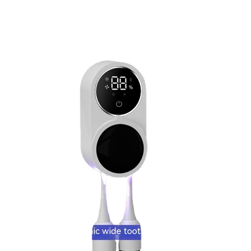 Desinfectante UV PureEdge PureBrush para cepillos de dientes en caja blanca con tecnología de luz ultravioleta